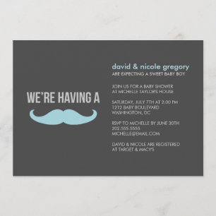 Invitation Baby shower de moustache