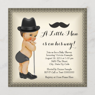 Invitation Baby shower de Mustache Little Man