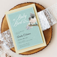 Invitation Baby shower de neige aux oiseaux d'hive