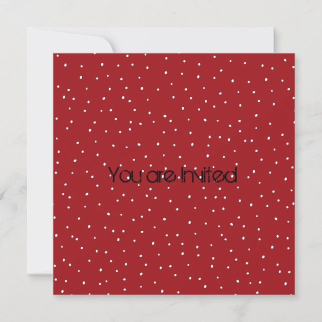 Invitation Baby shower de neige rouge et blanc (Devant)