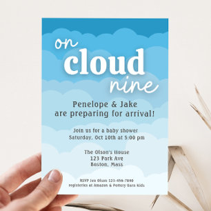 Invitation Baby shower de neuf nuages
