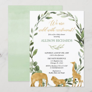 Invitation Baby shower de neutre de genre de safari