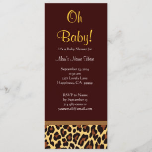 Invitation Baby shower de neutre d'empreinte de léopard d'or