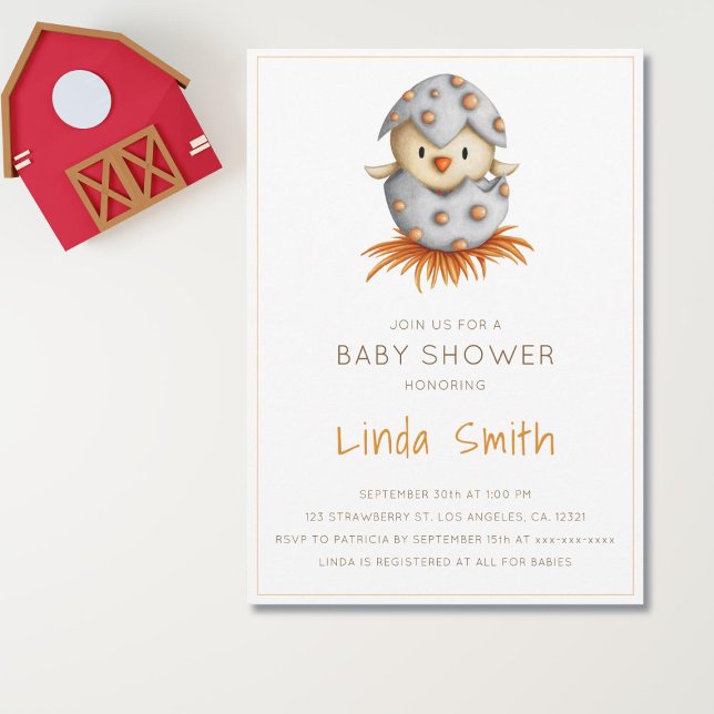 Invitation Baby shower de nid d'oiseaux (Minimalist gender neutral bird baby shower invitation)