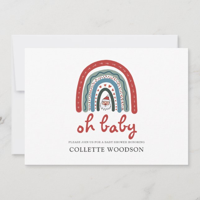 Invitation Baby shower de Noël (Devant)