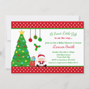 Invitation Baby shower de Noël