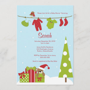 Invitation Baby shower de Noël