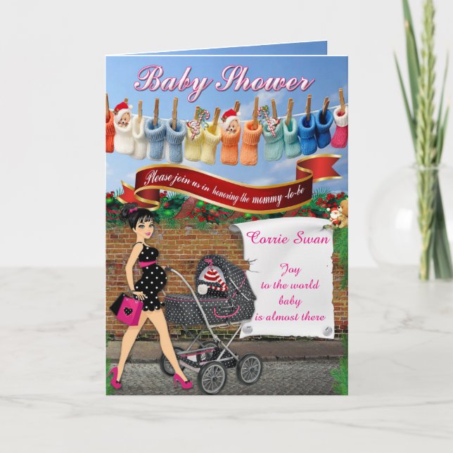 Invitation baby shower de Noël (Devant)
