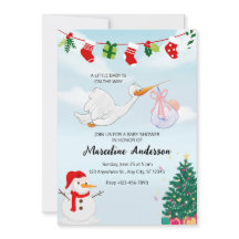 Baby shower de Noël bleu et blanc