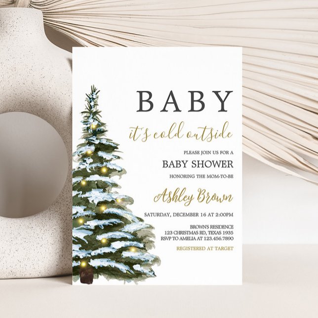 Invitation Baby shower de Noël d'hiver (Baby It's Cold Outside Baby Shower Invitation)