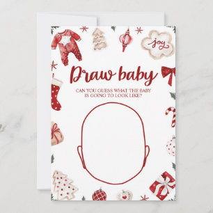 Invitation Baby shower de Noël d'hiver Dessinez le jeu de béb