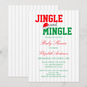 Invitation Baby shower de Noël Jingle et Mingle