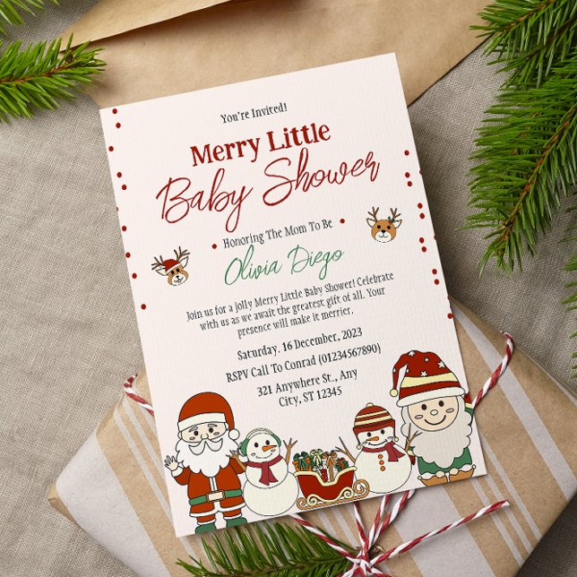 Invitation Baby shower de Noël mignon (Créateur téléchargé)