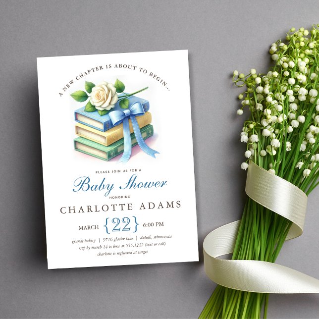 Invitation Baby shower de nouveau chapitre (Cute New Chapter Baby Shower Invitation)
