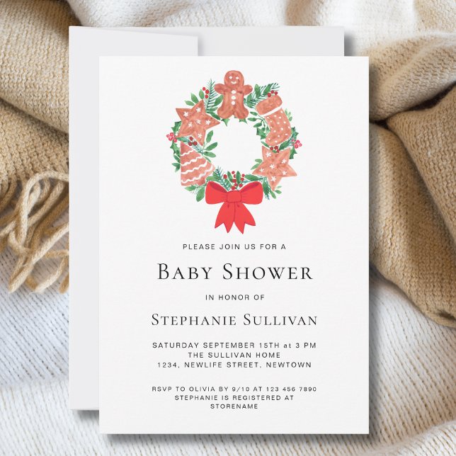 Invitation Baby shower de pain d'épices de Noël (Créateur téléchargé)
