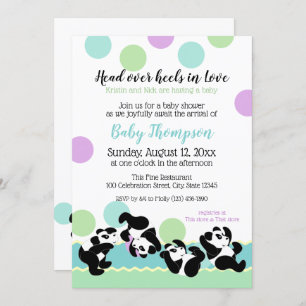 Invitation Baby shower de Pandas