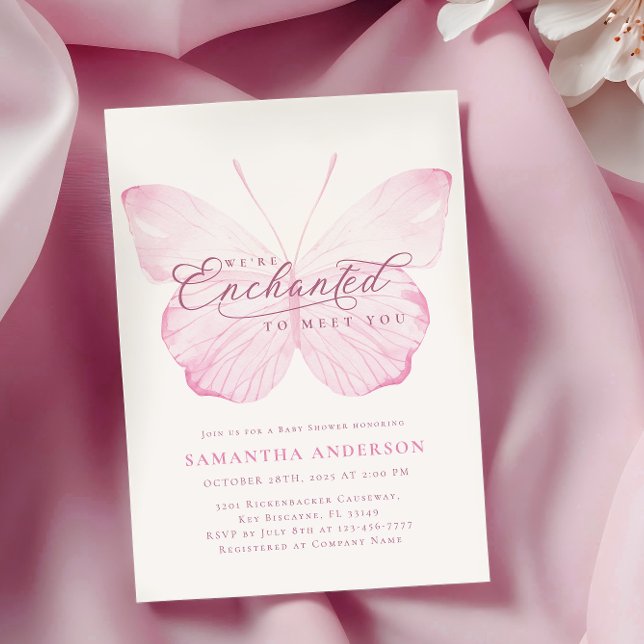 Invitation Baby shower de papillon enchâssé (Créateur téléchargé)