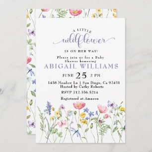 Invitation Baby shower de papillon Fleur sauvage Boho