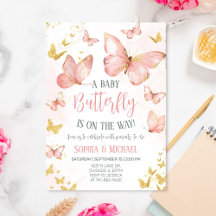 Baby shower de papillons rose pâle