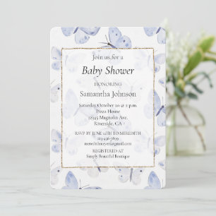 Invitation Baby shower de papillons violets de lavande