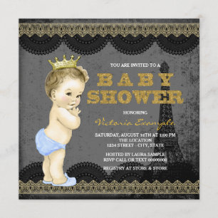 Invitation Baby shower de Paris de garçons