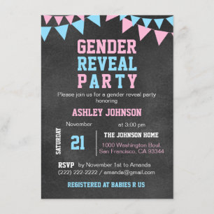Invitation Baby shower DE PARTIE RÉVÉLÉE SEXUELLE du tableau 