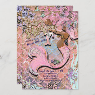 Invitation Baby shower de Parties scintillant de Prego Mermai