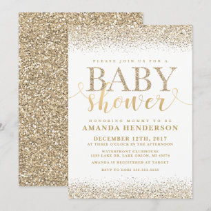 Invitation Baby shower de Parties scintillant Gold Faux Invit