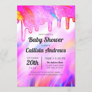 Invitation Baby shower de Parties scintillant Holographique N