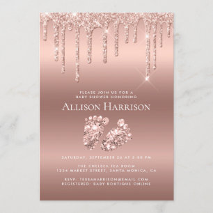 Invitation Baby shower de Parties scintillant Rose Gold
