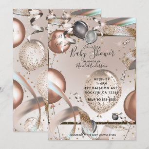 Invitation Baby shower de Parties scintillant rose Gold Rose