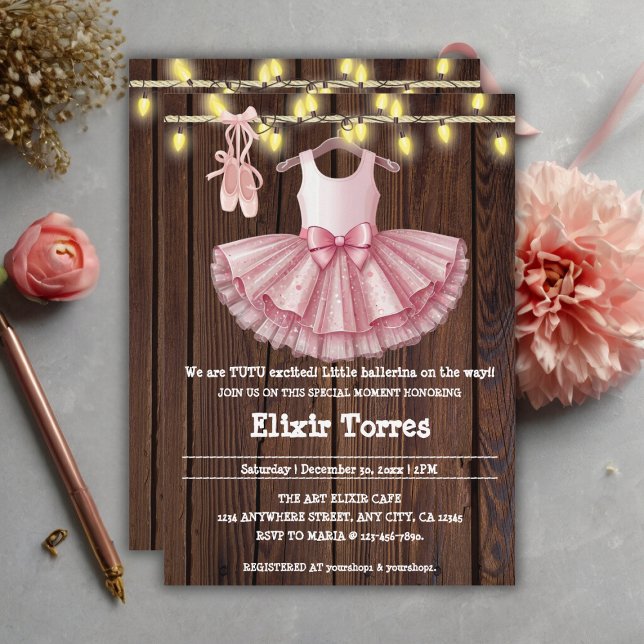 Invitation Baby shower de Parties scintillant Rustique Little (Créateur téléchargé)