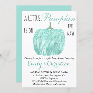 Invitation Baby shower de Parties scintillant Turquoise Aqua 