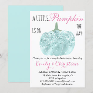Invitation Baby shower de Parties scintillant Turquoise Aqua 