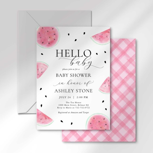 Invitation Baby shower de pastèque (Créateur téléchargé)