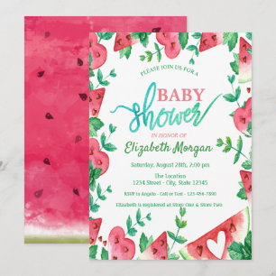 Invitation Baby shower de pastèque tropicale