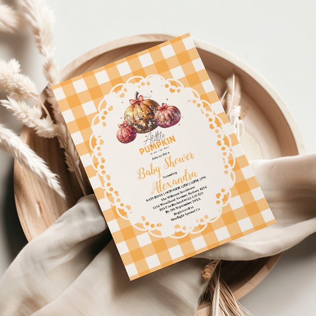 Invitation Baby shower de patchs Disco Citrouille (Créateur téléchargé)