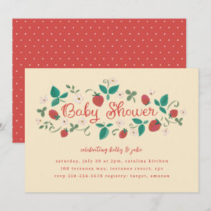 Invitation Baby shower de patchs fraises