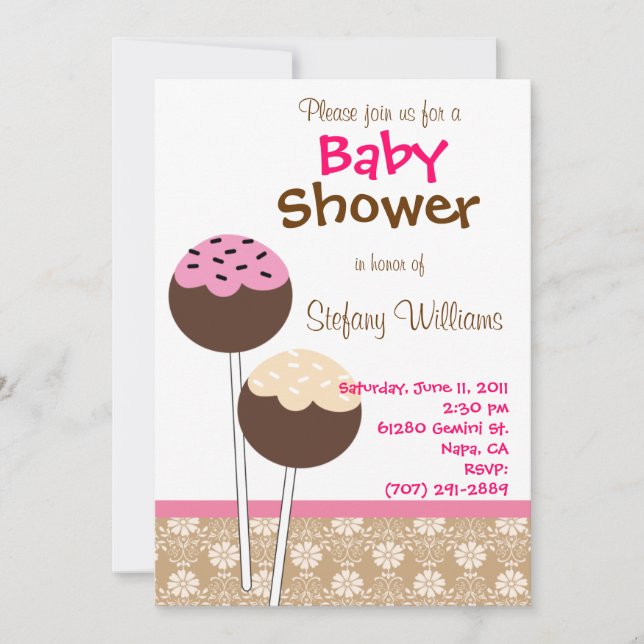 Invitation Baby shower de pâtisseries (Devant)
