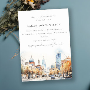 Invitation Baby Shower de paysage d'Indianapolis Indiana