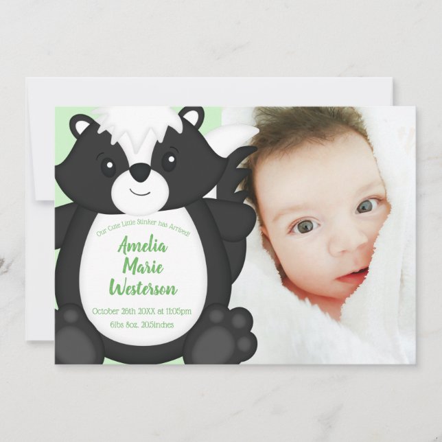 Invitation Baby shower de peau Animaux boisés (Devant)