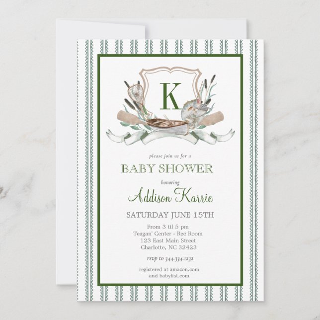 Invitation Baby shower de pêche (Devant)
