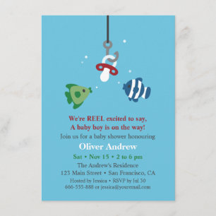 Invitation Baby shower de pêche à l'appât de poisson Invitati