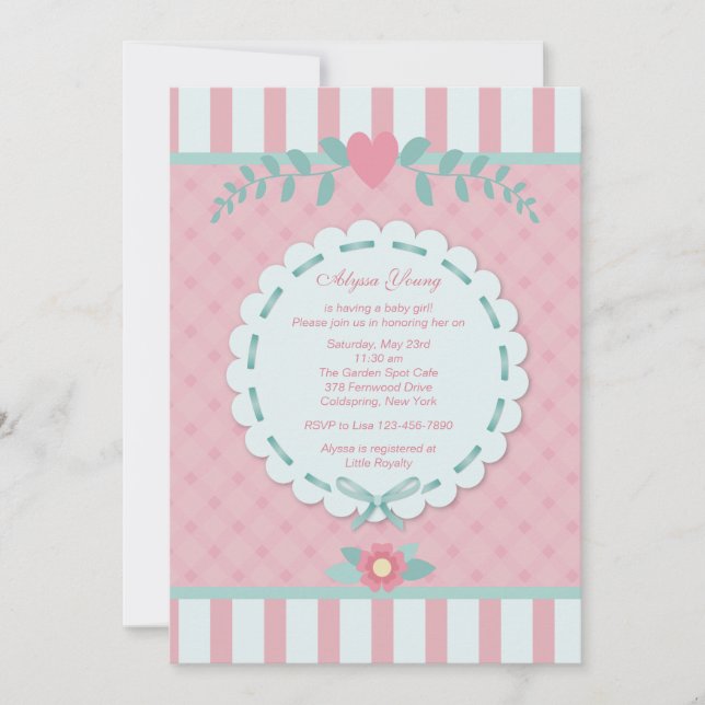 Invitation Baby shower de perfection rose (Devant)