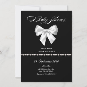 Invitation Baby shower de perle à arc noir