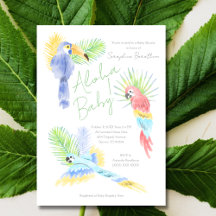 Baby shower de perroquets tropicaux d'Aloha Hawaïe