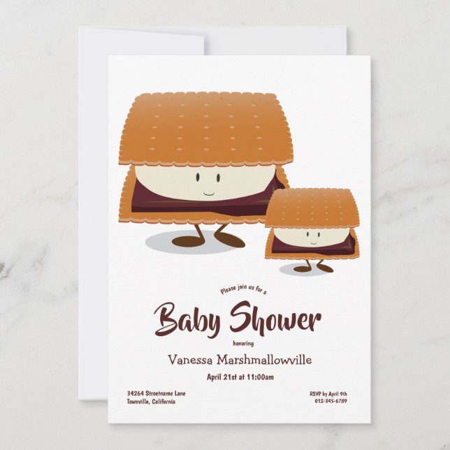 Invitation Baby shower de personnage de la Brown de dessin an (Devant)