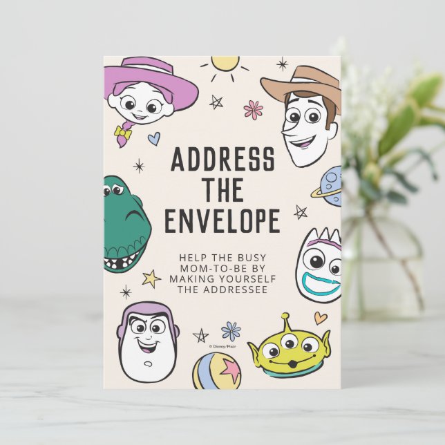 Invitation Baby shower de personnages d'histoire de jouets Pa (Debout devant)