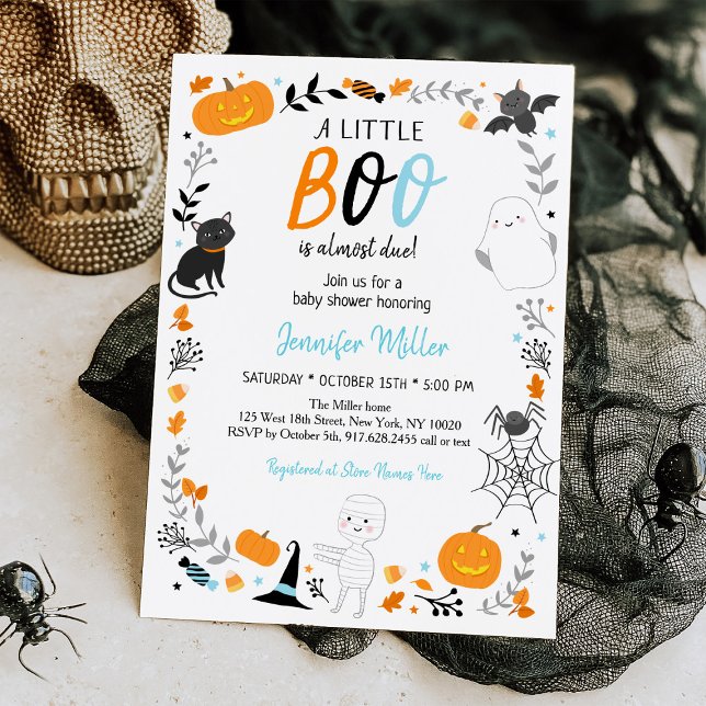 Invitation Baby shower de petit garçon de Halloween Boo (Créateur téléchargé)
