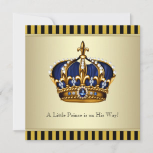 Invitation Baby shower de petit-garçon Prince Prince de la Co